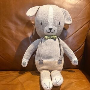 Cuddle and Kind Noah the dog Adorable Gray Knit Dog Plush Toy